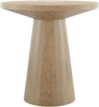 Starlight Canyon Home White Modern Round Solid Wood Pedestal End Table with Elegant Design, Durable Construction, Ideal for Living Room or Bedroom Decor