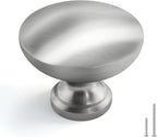 homdiy Brushed Nickel Cabinet Knobs 10 Pack, Satin Nickel Round Drawer Knobs, Heavy Duty Zinc Alloy, Rustproof Kitchen Cabinet Hardware for Bathroom Closet Dresser