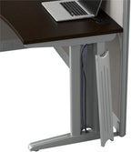 Bush Business Furniture Office in an Hour 2 Person L Shaped Cubicle Desks with Storage, Drawers, and Organizers in Mocha Cherry, Double Workstation Set with Privacy Panels
