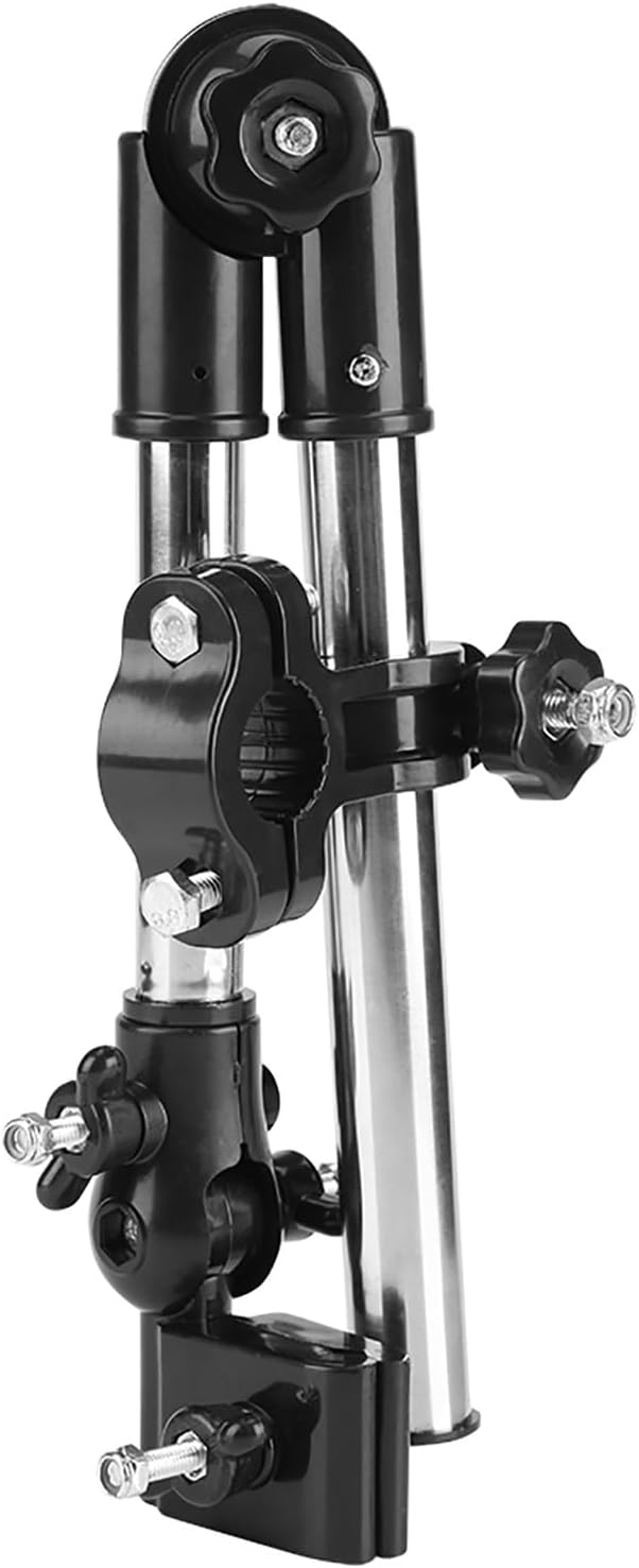 Adjustable Umbrella Stand 360 Rotatable Umbrella Holder for Wheelchair with Thickened Stainless Steel Pipe Up Down Telescopic Adjustment (Black)