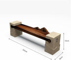 Patio Benches Stainless Steel Park Chair - Outdoor Wooden Seating for Landscaping