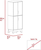 Zurich Double Kitchen Pantry, Double Door Cabinet, Four Shelves