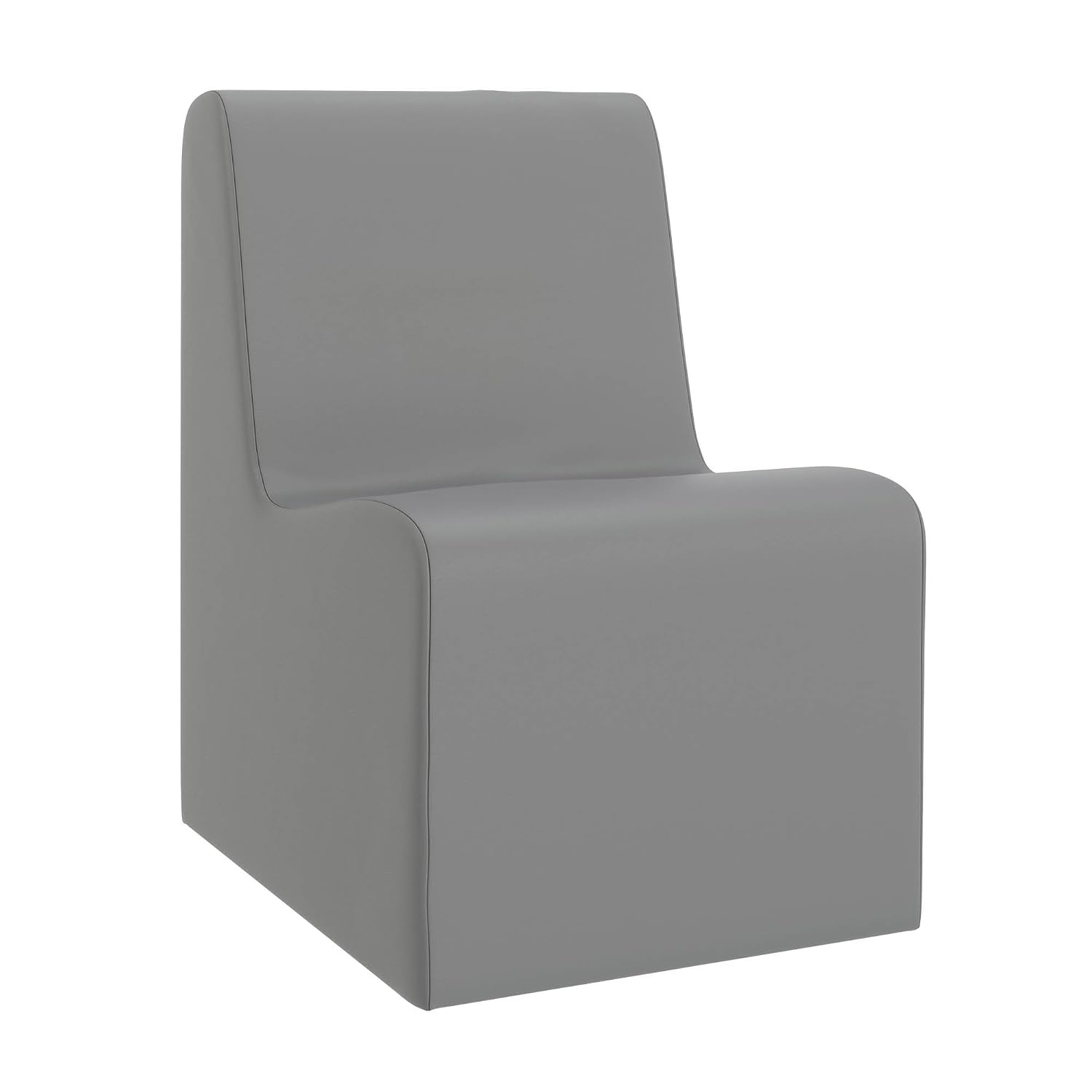 Children's Factory Large Contour Chair, Mix-and-Match Kids Chairs, Sofas, Corner Ottomans and Cubes, Foam-Filled and Water-Resistant, Flexible Seating for Classroom Elementary, Gray Chair
