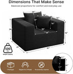 Boneless Sofa Chair, No Assembly Couch in a Box Memory Foam Mini Cloud Reading Chair with Throw Pillow for Living Room Bedroom Playroom
