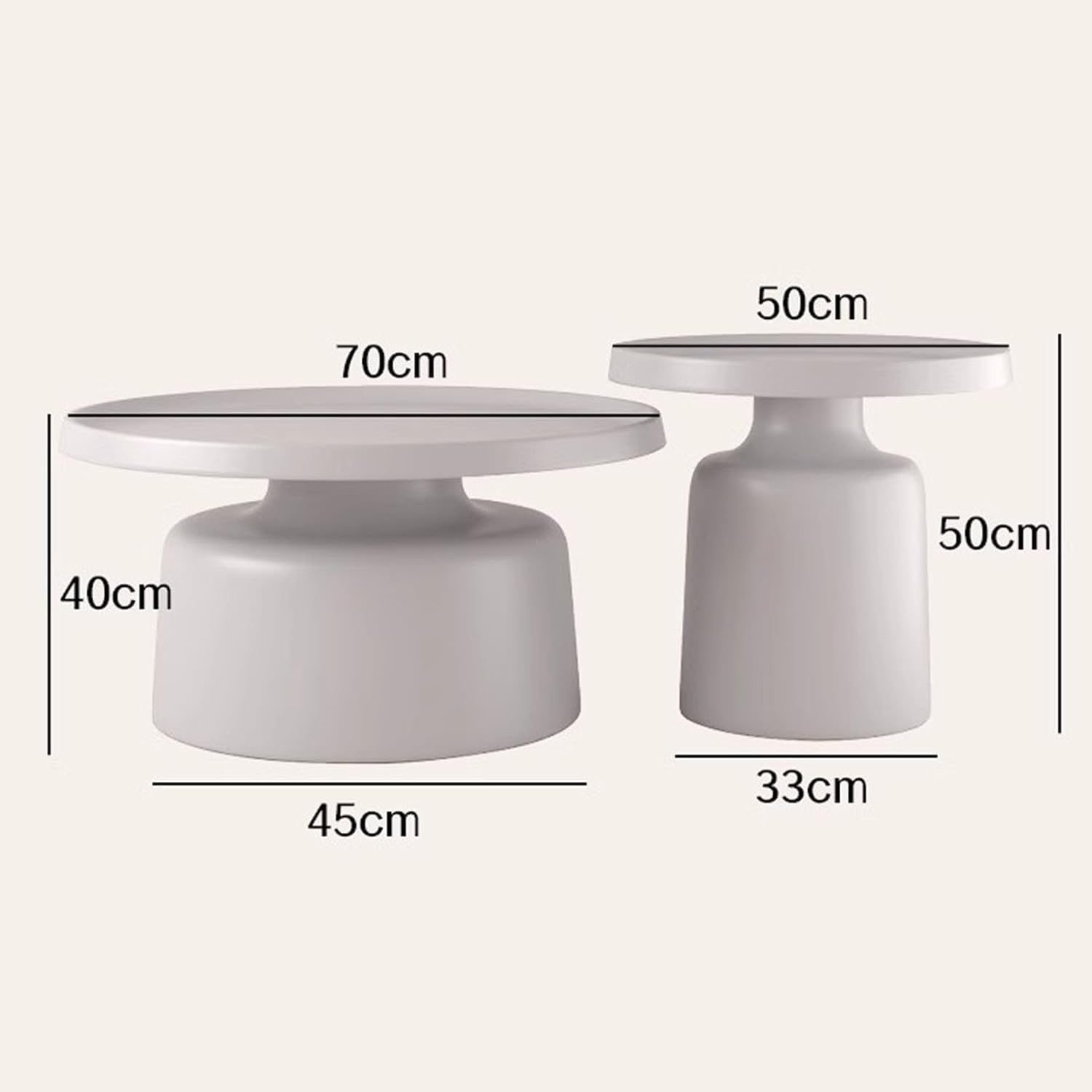 Round Metal Side Table, Multipurpose End Table for Living Room, Bedroom, Office, Balcony - Ideal for Small Spaces