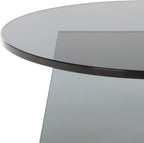 SAFAVIEH Furniture - Latika Tinted Accent Table - Grey Tinted Glass - Fully Assembled - Ideal for Living Room, Bedroom, 19.7" W x 19.7" D x 17.7" H (ACC7301A)