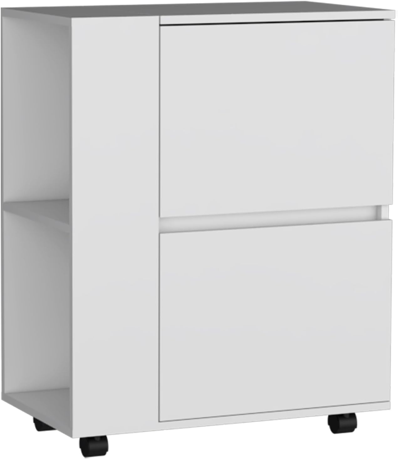 Pantry Cart Two Pull-Down Door Cabinets and Two Open Shelves, Storage Locker for Kitchen Dining Room,for Kitchen Home
