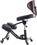 Kneeling Chair with Backrest,Rolling Ergonomic Posture Chair,50-60cm Adjustable Positions,Back Support for Office and Home