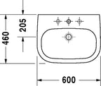 Washbasin 60 cm D-Code with of. with tp 1 th white