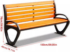 Patio Benches for Outdoors Park Chair Outdoor Bench Seat Plastic Wood Double Rest Backrest Leisure Garden Benches for Outdoors