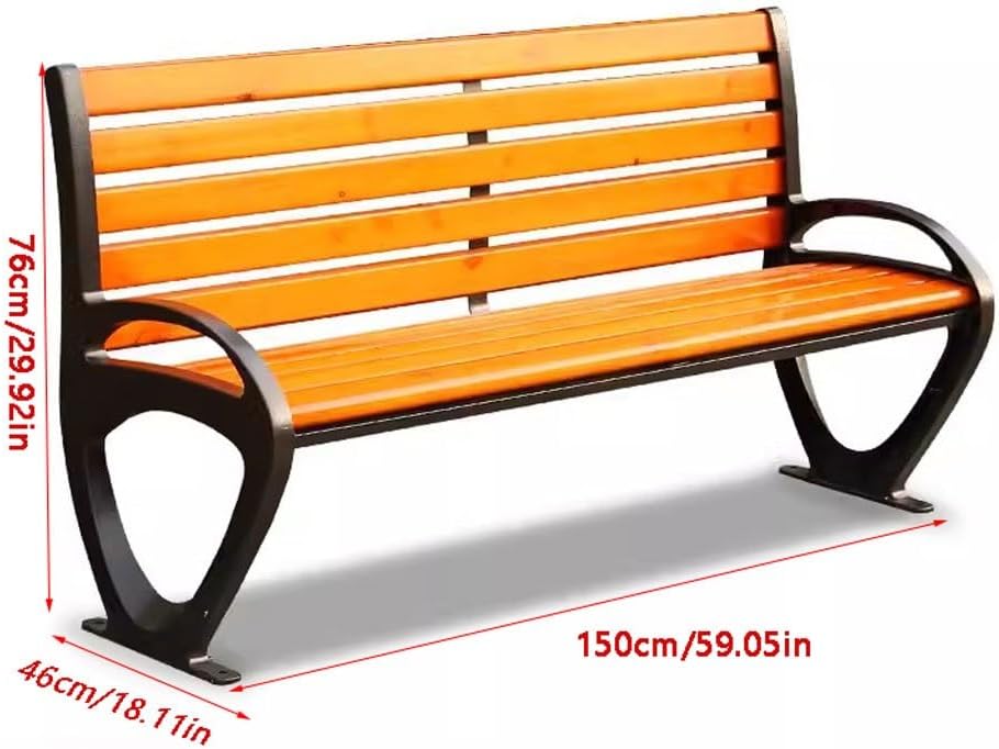 Patio Benches for Outdoors Park Chair Outdoor Bench Seat Plastic Wood Double Rest Backrest Leisure Garden Benches for Outdoors