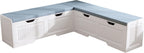 63" L-Shaped Breakfast Corner Storage Bench,Modern Banquette Seating with Cushioned Bench and Hidden Storage,Suitable for Dining Room,Kitchen Breakfast Nooks,and Corner Entryway. (White-01)