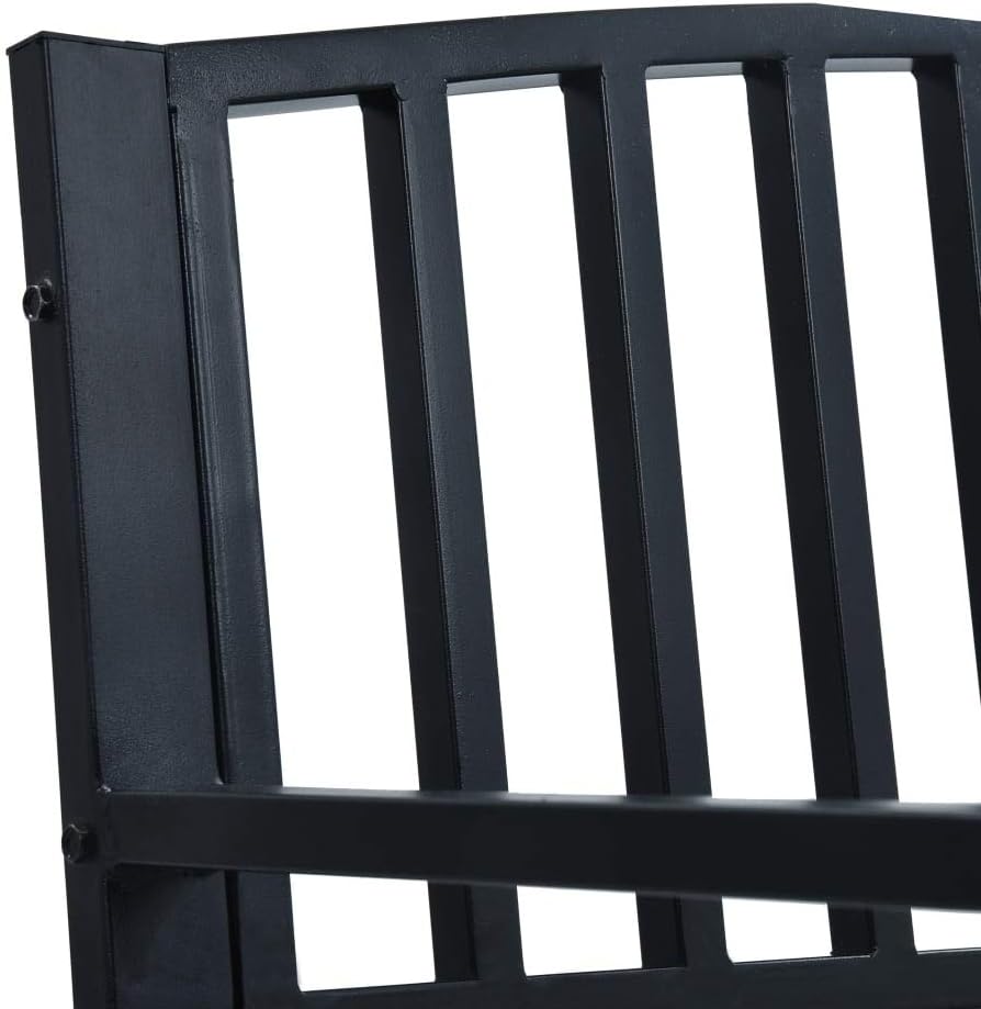 Garden Bench Black Powder-Coated Steel 47.2 in Long Durable,Sturdy Black PowderCoated Steel Garden Bench for Outdoor Comfort Patio Furniture