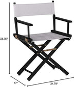 Casual Home 18" Director's Chair Black Frame with White Canvas