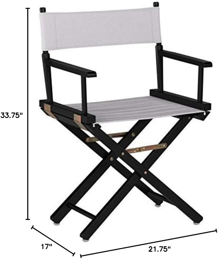 Casual Home 18" Director's Chair Black Frame with White Canvas