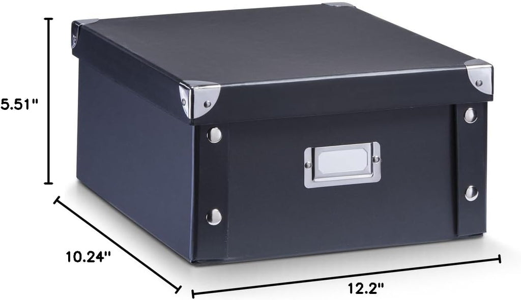 Zeller 17918 Storage Box 31 x 26 x 14 cm Black Cardboard