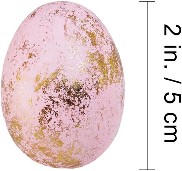 Winlyn 60 Pcs 6 Colors Foam Easter Eggs Pastel Easter Eggs Decorations Gold Leaf Easter Eggs Small Decorative Gold Speckled Eggs for Easter Basket Fillers Table Setting Spring Party Party Favors