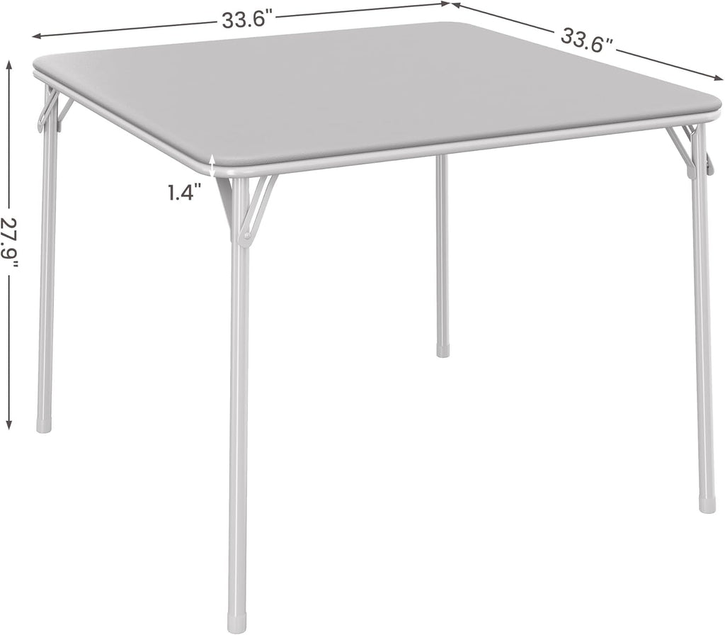 CuisinSmart Folding Card Table and Chair Set of 5, Portable Square Card Table with 4 Padded Chairs, Foldable Chairs and Tables for Home, Indoor and Outdoor, Space-Saving, No Assembly Required, Grey