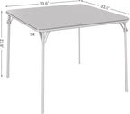 CuisinSmart Folding Card Table and Chair Set of 5, Portable Square Card Table with 4 Padded Chairs, Foldable Chairs and Tables for Home, Indoor and Outdoor, Space-Saving, No Assembly Required, Grey