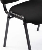 ROCITY Waiting Room Chairs Set of 5 Stackable Conference Room Chairs Mesh Office Reception Chair for Guest, School Breakroom Banquet Church Lobby (Mesh-Cushion,Black,5PCS)