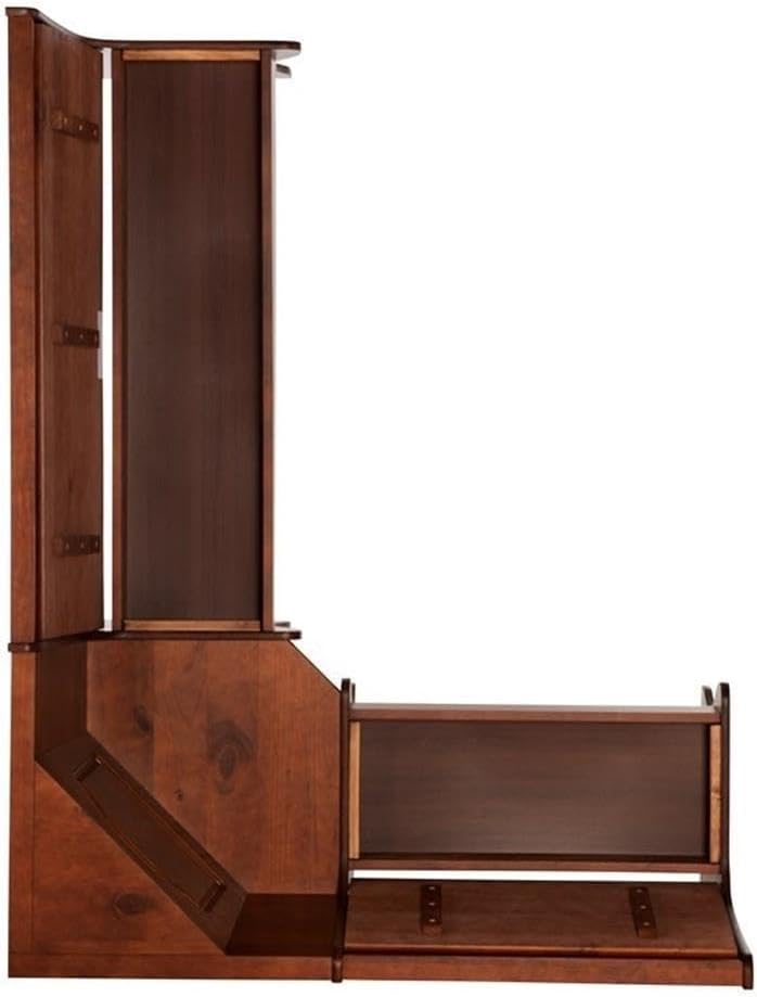 Riverbay Furniture Kitchen Dining Wood Corner Unit, Walnut Brown Finish, Pine and MDF, Under Bench Storage, 67" x 48" x 33.5", Versatile Space-Saving Bench for Organized and Functional Kitchen Seating