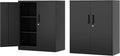 Fesbos Metal Storage Cabinet-36” Tall Steel File Cabinets with Lockable Doors and Adjustable Shelves-Black Steel Storage Cabinet for Home, School, Office, Garage
