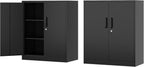 Fesbos Metal Storage Cabinet-36” Tall Steel File Cabinets with Lockable Doors and Adjustable Shelves-Black Steel Storage Cabinet for Home, School, Office, Garage