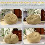 Stuffed Animal Storage Bean Bag Chair Cover,Corduroy Kids Sofa (No Filler) | Holds 80+ plush toys, 220LBS, soft washable, reinforced zipper. Playroom bedroom reading nook. Toddler teen adult. Cover only