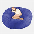 Bean Bag Chair Cover(no Filler),Adults Luxurious Giant 6/7/8ft Huge Bean Bag Chair for Organizing Children Plush Toys or Memory Foam (Color : Blue, Size : 8ft)