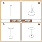 Round Bar Table 40" Height Modern High Top Pub Table with Solid Top & Sturdy Metal Base, Cocktail Table for Bistro, Home, Kitchen or Dining Room, White