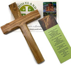 Olive Wood Wall Cross from Bethlehem, Wall Hanging Wooden Cross, confirmation cross gift, Baptism Gifts, Holy Wall cross, Hand Made religious décor Cross From the Holy Land (Medium Cross 6.2" x 4.2")
