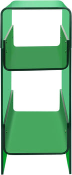 Clear Acrylic End Table, 2 Tier Narrow Acrylic Side Table Minimalist Nightstand Skinny Bedside Table for Bedroom Living Room Home Decor 8.7" W X 15.7" D X 21.6" H (Green)