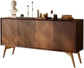 Entryway Cabinet Solid Wood Dining Sideboard Living Room Wall Storage Cabinet Retro Entrance Hall Cabinet Sideboard Storage Cabinet(180cm)