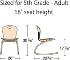 Virco ZROCK18 School Rocking Chair (2 Chairs) ZUMA Rocker Series 18" Seat Height for Students 5th Grade - Adult, Appropriate for Libraries, Break Rooms and Reading Nooks - Black