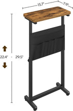 YATINEY Side Table, End Table, Small Couch Table, Sofa Table Adjustable Height, Drink Table for Living Room, Bedroom, Rustic Brown and Black ET40BR