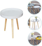 Nordic Style Small Round Indoor Coffee Table White Mini Sofa Side Table for Living Room and Balcony Compact Household