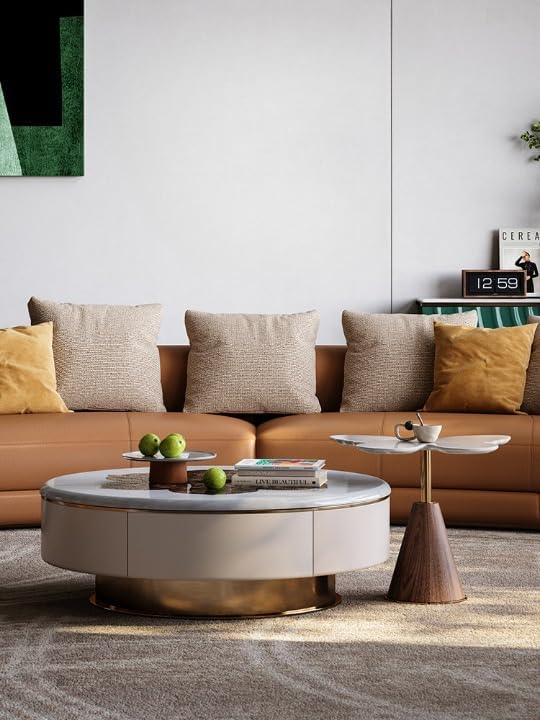 Modern Butterfly Side Table – Natural Marble Accent End Table with Sculptural Walnut Base for Living Room, Bedroom & Luxury Home Decor