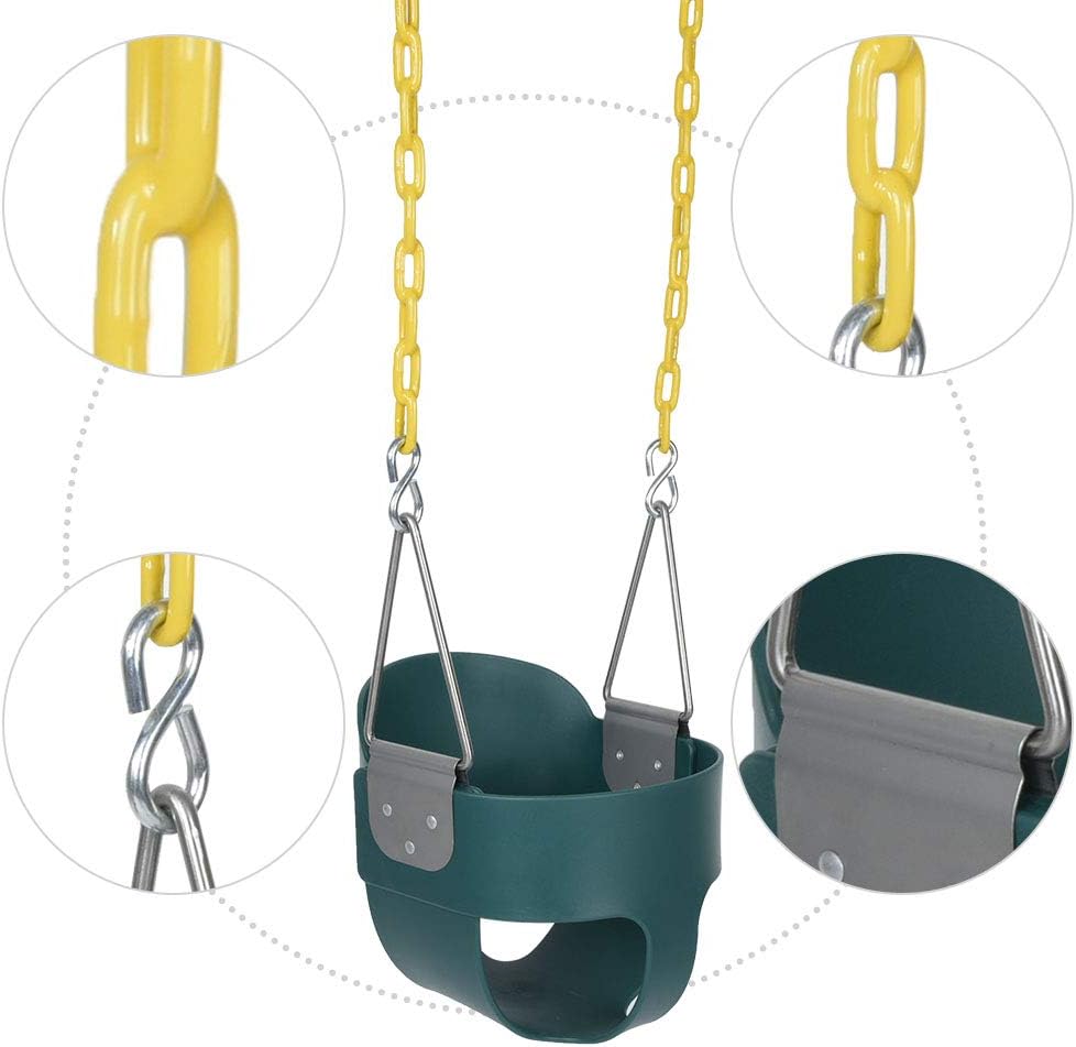 Green High Back Rocker for Kids, Sturdy Material, Safe and Comfortable, 1.5M Chains, Ready Assembled, Playground