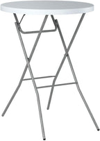 Best Choice Products 32in Bar Height Folding Table, Round Indoor Outdoor Accessory for Patio, Backyard, Dining Room, Events w/Thick Table Top, Metal Frame, Locking Legs, 330lb Weight Capacity - White | Bar Height