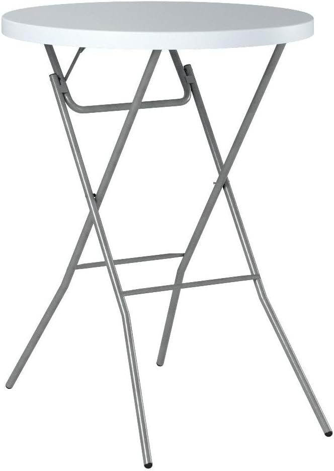 Best Choice Products 32in Bar Height Folding Table, Round Indoor Outdoor Accessory for Patio, Backyard, Dining Room, Events w/Thick Table Top, Metal Frame, Locking Legs, 330lb Weight Capacity - White | Bar Height