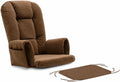 Glider Rocker Replacement Cushions Set with Storage Pockets, 5 PCS Rocking Chair Cushion Set with Backrest, Seat Cushion, Arm Pads and Ottoman Pad for Nursery, Living Room,Brown