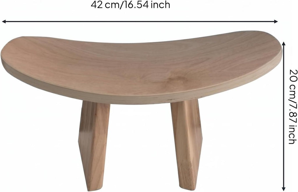 Mindful Kneeling Stool Smooth Meditation Stool Compact Wooden Kneeling Bench, Natural Wood Color, Large 42 21 20 CM
