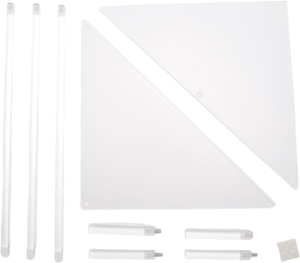 banapoy Acrylic End Table, 2 Tier Clear Corner Side Table, Small Corner Shelf Stand Display Rack, for Living Room, Bedroom, Bathroom, 11.8x19.7in