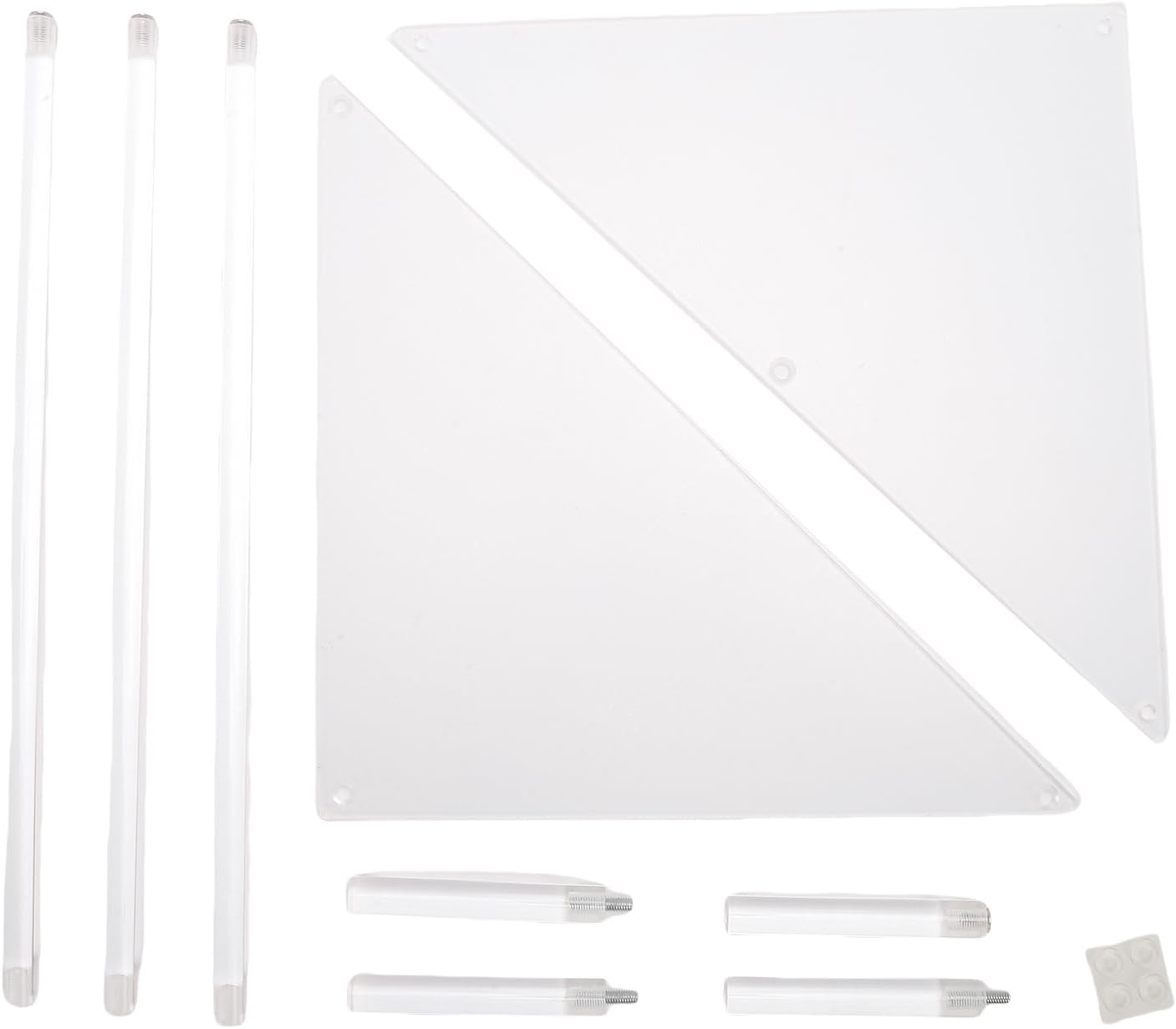 banapoy Acrylic End Table, 2 Tier Clear Corner Side Table, Small Corner Shelf Stand Display Rack, for Living Room, Bedroom, Bathroom, 11.8x19.7in