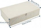 iwill CREATE PRO Breathable Fabric Under Bed Storage Box, Foldable, 70x40x12cm with Zipper Dust Cover, Pack of 3