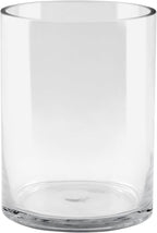 6" Wide 8" High Large Hand Blown Sturdy Clear Cylinder Glass Vase, Centerpiece Flower Vase for Rose, Tulip, Boquets, Hurricane Candle Holder (1, 6"x8")