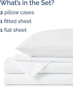 Extra Thick Heavyweight Queen Size 4 Piece Sheet Set – High End Super Luxury Bed Set – Premium Heavyweight Hotel Quality Sheets with Deep Pockets - Easy-Fit - Ultra-Soft, Warm & Wrinkle Free - White