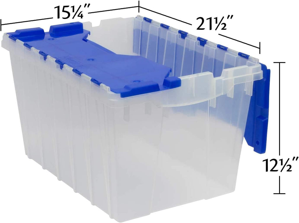 Akro-Mils 66486 CLDBL 12-Gallon Plastic Storage KeepBox with Attached Lid, 21-1/2-Inch by 15-Inch by 12-1/2-Inch, Semi Clear