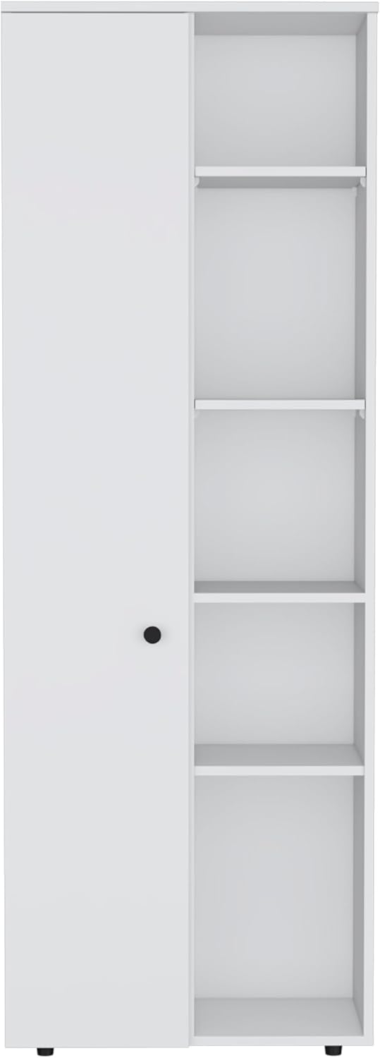 Kitchen Pantry Storage Cabinet with and Five Interior and Exterior Shelves