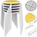 Topeakmart Metal Stack Stools with Padded Seat Soft Bar Stools Portable Furniture Flexible Seating 17.7in Height Pack of 5